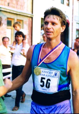 . Seman po dobehnut Rajeckho maratnu v roku 1991